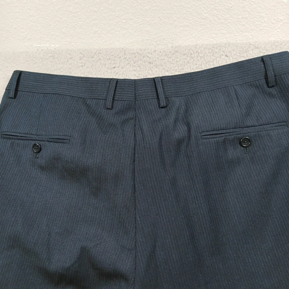 Joseph Abboud Dress Pants Mens‎ 40L Navy Blue Pinstripe 100% Wool Flat Front